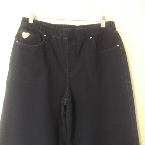 Dream Jeannes by Quacker Factory women's size M blue Capri pants - Picture 2 of 14